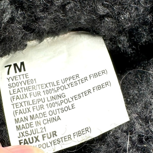 Splendid Yvette Suede Faux Shearling Trim Lace Up Booties, Black, Size 7M - Picture 8 of 12